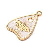 304 Stainless Steel White Enamel Pendants STAS-G399-02G-2