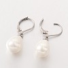 Teardrop Shell Pearl Leverback Dangle Earrings EJEW-JE01793-2