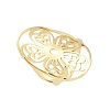 304 Stainless Steel Hollow Oval with Flower Adjustable Rings for Women RJEW-Z045-03G-01-1