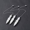 Natural Quartz Crystal Pointed Dowsing Pendulums AJEW-B020-06P-09-1