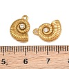 304 Stainless Steel with Crystal Rhinestone Charms RB-CBABFDA-11B-G-3