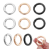 9Pcs 3 Colors Alloy Spring Gate Rings FIND-NB0006-25B-1