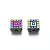 Rack Plating Rainbow Color Alloy Beads PALLOY-S180-357-2