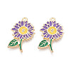 Alloy Enamel Pendants ENAM-T024-32E-G-1