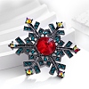 Christmas Snowflake Zinc Alloy Rhinestone  Brooches PW-WG3DC98-01-5