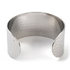 Non-Tarnish 304 Stainless Steel Textured Wide Open Cuff Bangles for Women BJEW-Z067-01P-01-3