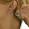 304 Stainless Steel Hoop Earrings FD1814-2-3