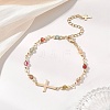 304 Stainless Steel Tiny Cross Link Bracelets BJEW-JB13244-02-1