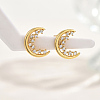 Fashionable Moon Brass Stud Earrings LQ5104-3