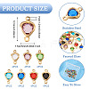 28Pcs 7 Colors Stainless Steel Pave Glass Heart Connector Charms STAS-TA0003-30-4