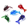 10Pcs 5 Colors Handmade Silver Foil Lampwork Pendants LAMP-CJ0002-53-1
