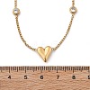 304 Stainless Steel Clear Cubic Zirconia Heart Link Chain Necklaces for Women NJEW-C069-02G-6