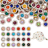 192Pcs 24 Colors Flower Sew on Rhinestones RB-GA0001-07-1