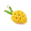 3Pcs 3 Colors Glass Seed Beaded Mango Pendants PALLOY-MZ00893-4