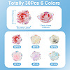 30Pcs 6 Colors Luminous Resin Cabochons CRES-TA0001-79-4