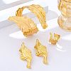 Leaf Iron Cuff Bangles & Rings & Stud Earrings Sets for Women WG5C6C1-01-2