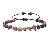 Natural Fluorite Round Beads & Chips Braided Bead Bracelets for Women Men MK7724-6-1