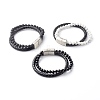 Natural Mixed Stone Round Beads Multi-strand Bracelets BJEW-JB06566-1