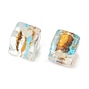 Silver Foil Glass Beads FOIL-D074-01E-3