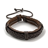 Adjustable PU Leather & Waxed Braided Cord Bracelets BJEW-F468-17-2