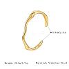 304 Stainless Steel Textured Wave Open Cuff Bangles for Women NJ1882-5