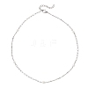 Natural Pearl Rice & 304 Stainless Steel Satellite Chain Paperclip Chain Necklaces for Women NJEW-JN05823-01-4