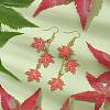 Maple Leaf Alloy Enamel Dangle Earrings EJEW-JE06093-2