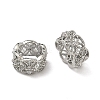 Clover Brass Clear Cubic Zirconia European Beads KK-D228-22P-1