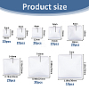 150Pcs 8 Styles Transparent Glass Square Cabochons GGLA-FH0001-04-2