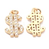 Brass Micro Pave Cubic Zirconia Pendants ZIRC-O044-18G-3