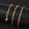 Ion Plating(IP) 304 Stainless Steel Paperclip Chain Necklace for Women NJEW-C011-03G-4