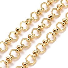 Brass Hexagon & Knot Link Chains CHC-K013-14G