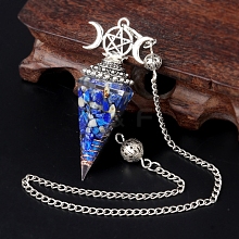 Natural Lapis Lazuli Chip & Resin Orgonite Dowsing Pendulum Big Pendants PW-WG36861-03