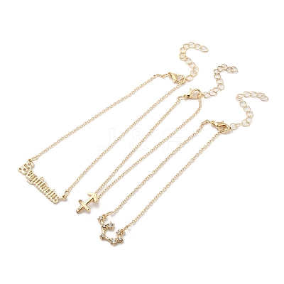 3Pcs Alloy Rhinestones Anklets LS-AJEW-S083-01G-01-1