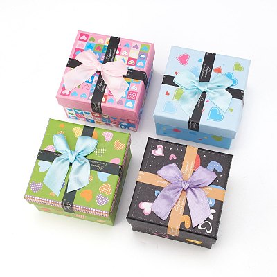 Heart Pattern Cardboard Jewelry Boxes CBOX-L007-001B-1