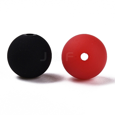 Rubberized Style Imitated Silicone Acrylic Beads MACR-T048-01A-02-1