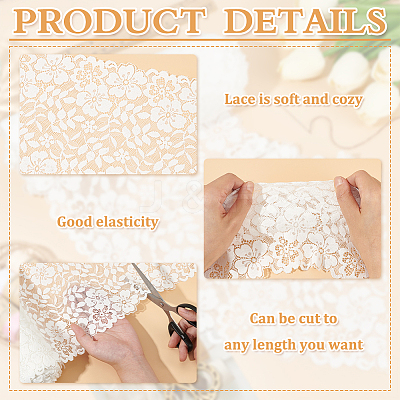 Flower Nylon Stretch Lace Fabric DIY-WH0578-60-1