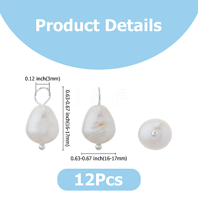 12Pcs Natural Cultured Freshwater Pearl Pendants FIND-FI0001-18A-1