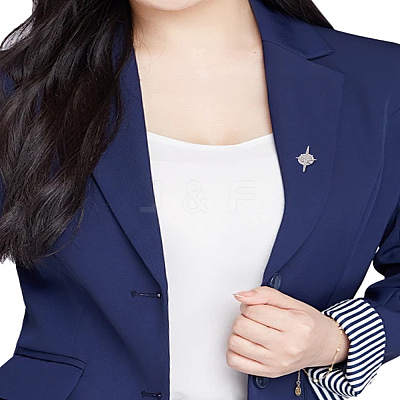 1Pc Star Alloy Rhinestone Lapel Pins JEWB-LP0004-17-1