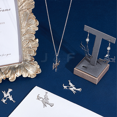 10Pcs Halloween 201 Stainless Steel Pendants STAS-SC0005-14-1