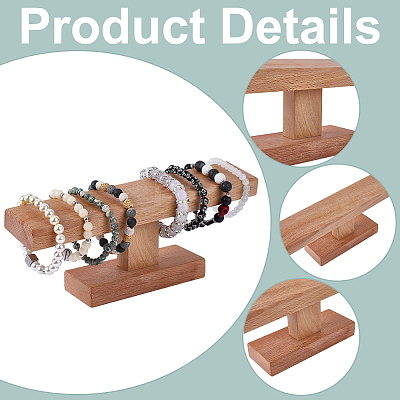 T Bar Wooden Watch Organizer Display Stands ODIS-WH0099-209A-1
