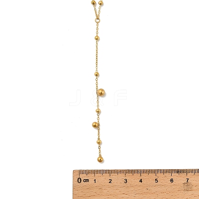 304 Stainless Steel Round Ball Link Chain Y Necklaces for Women LS-NJEW-A059-03G-1