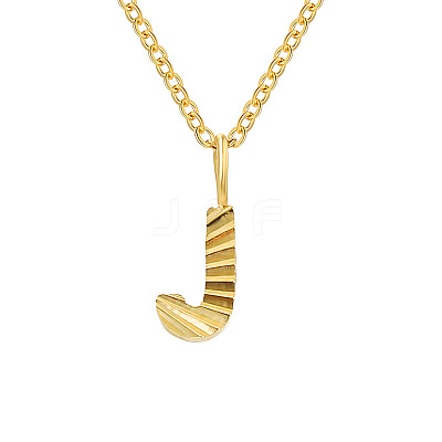 Personalized Stainless Steel Textured Alphabet Initial Pendant Necklaces for Women Men RF0956-10-1