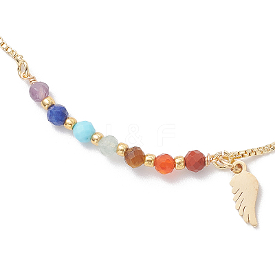 Chakra Brass Box Chain Slider Bracelets BJEW-JB12602-02-1