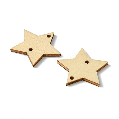 50Pcs Undyed Wood Connector Charms WOOD-FS0001-12B-1