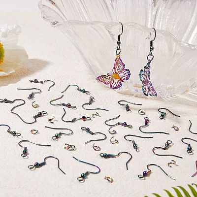 100Pcs 2 Style Earring Hooks and Open Jump Rings STAS-SZ0001-73-1