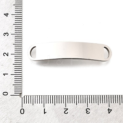 201 Stainless Steel Curved Rectangle Connector Charms STAS-R166-07P-1