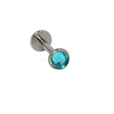 G23 Titanium Cubic Zirconia Flat Round 17 Gauge Threadless Labrets for Women Men WG1F07B-16-1