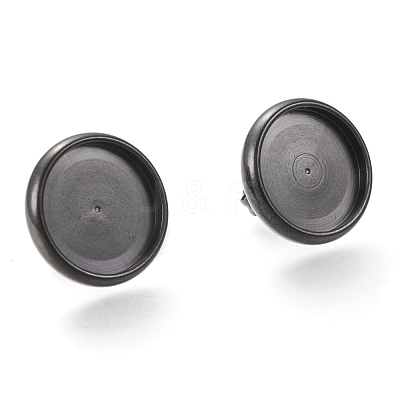 304 Stainless Steel Stud Earring Settings STAS-I162-02E-B-1