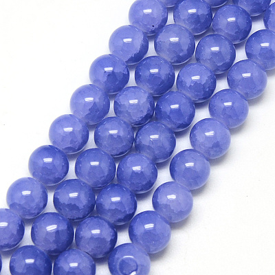 Baking Paint Crackle Glass Bead Strands DGLA-Q023-6mm-YS14-1